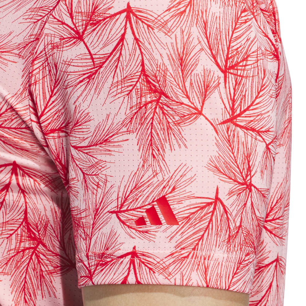 adidas Ultimate365 Mesh Print Polo Shirt Semi Pink Spark / Better Scarlet