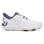 Under Armour Mens UA Drive Pro Wide Golf Shoes - White/Yellow