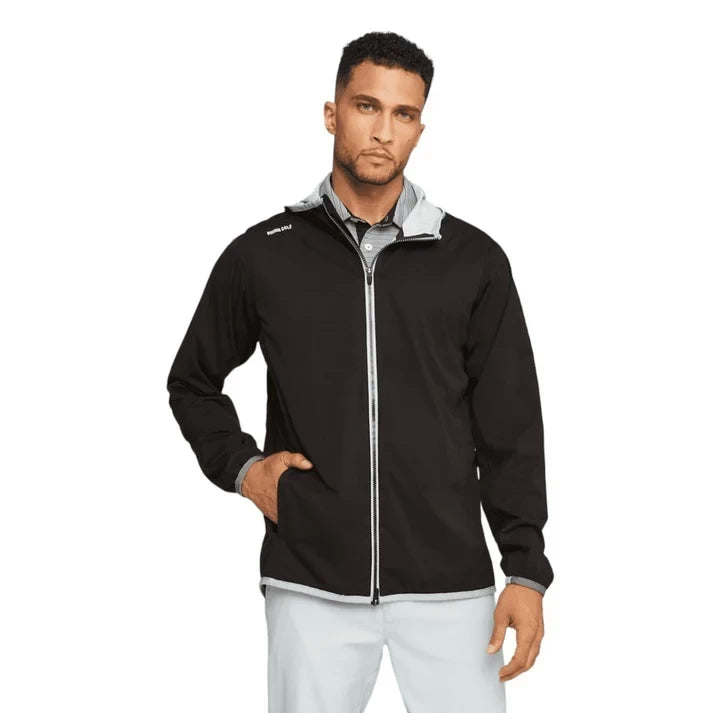 Puma Mens Drylbl Packable Rain Jacket Puma Black