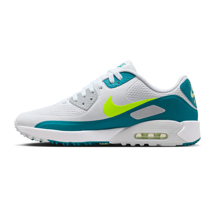 Nike Air Max 90 G Golf Shoes - White/Volt/Bright Spruce