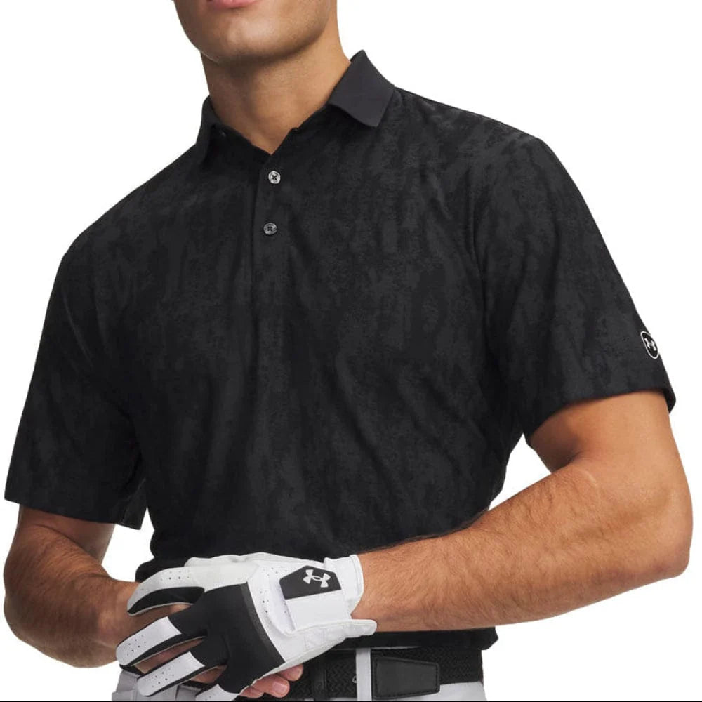 Under Armour Mens ArmourDry Rib Mens Polo Shirt Black