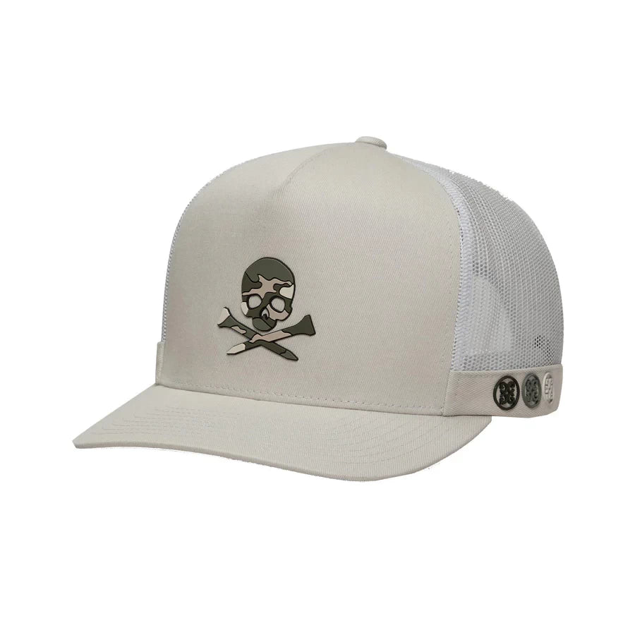 G/Fore Camo Skull & Tees Tall Trucker Cap