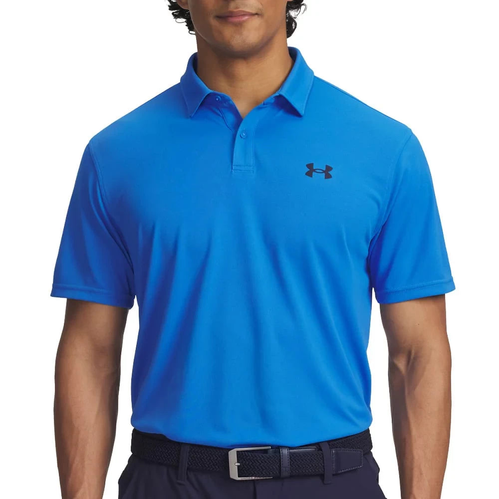 Under Armour Mens T2g Pique Polo Shirt Blue Atlantis/Midnight Navy