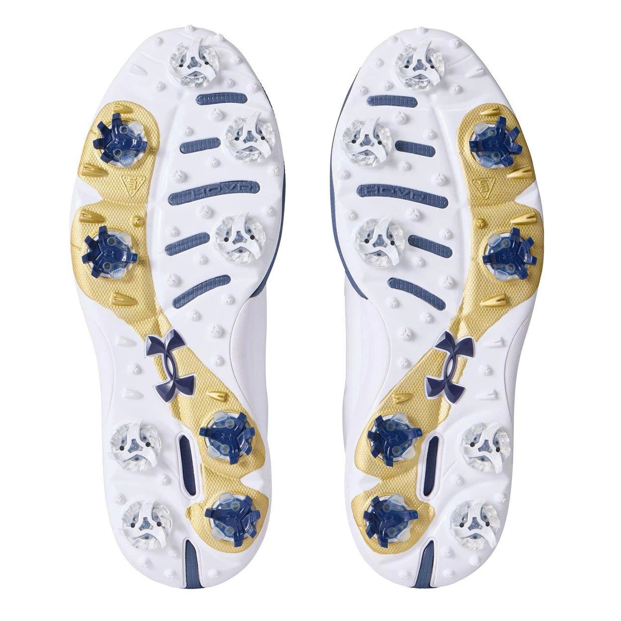 Under Armour Mens UA Drive Pro Wide Golf Shoes - White/Yellow