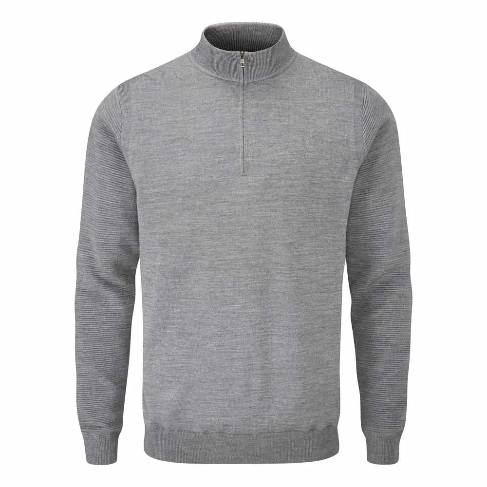 Ping Mens Croy Lined Half Zip Sweater - French Marl