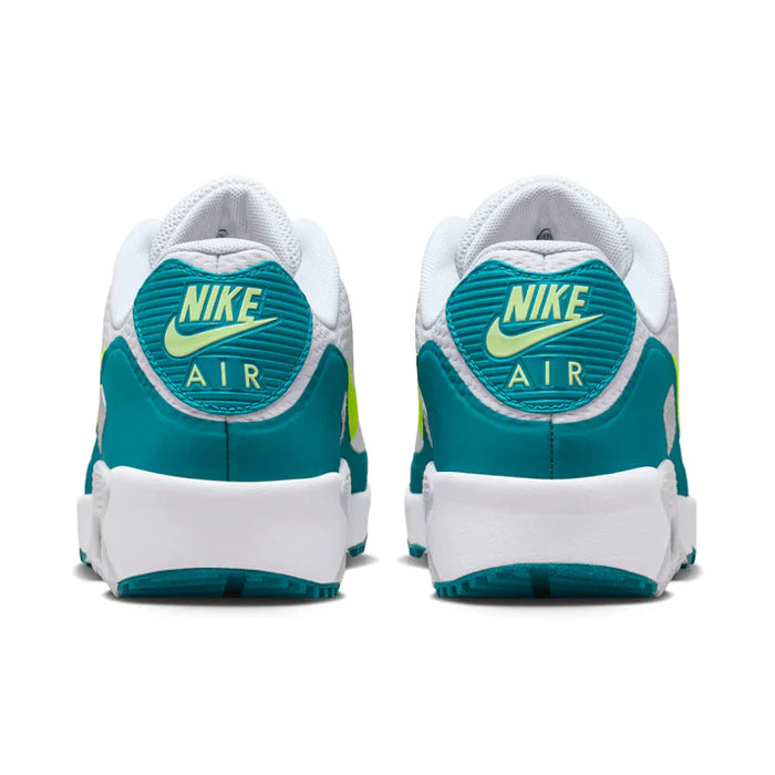 Nike Air Max 90 G Golf Shoes - White/Volt/Bright Spruce