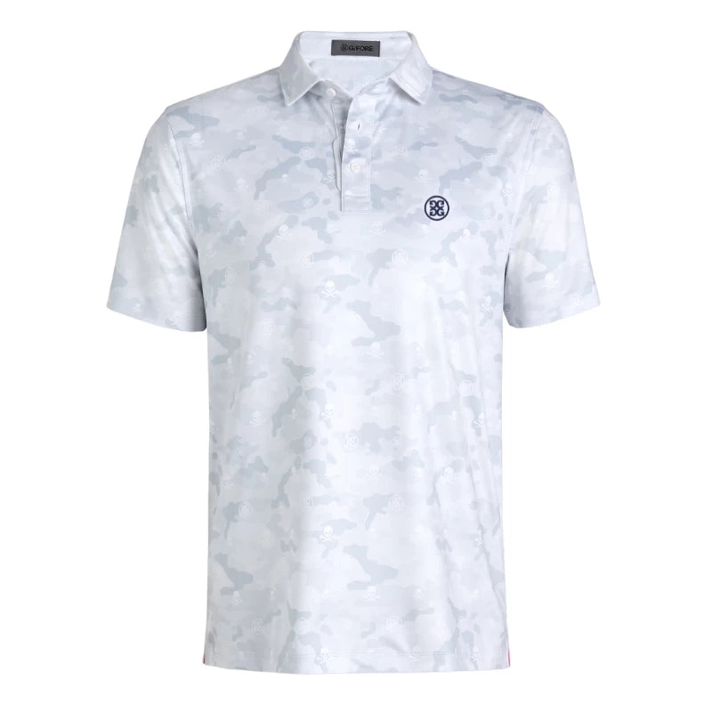 G/Fore Icon Camo Tech Jersey Polo Shirt Snow