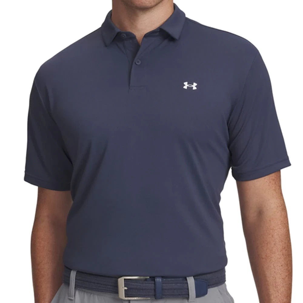 Under Armour Mens T2g Pique Polo Shirt Downpour Gray/White