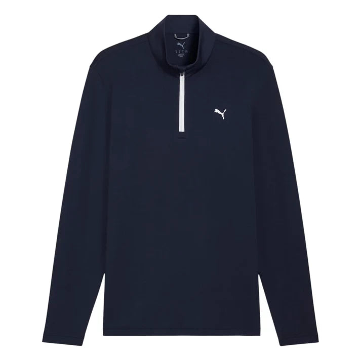 Puma Mens Pure 3.0 Texture  ¼ Zip Pullover PUMA Deep Navy/White Glow