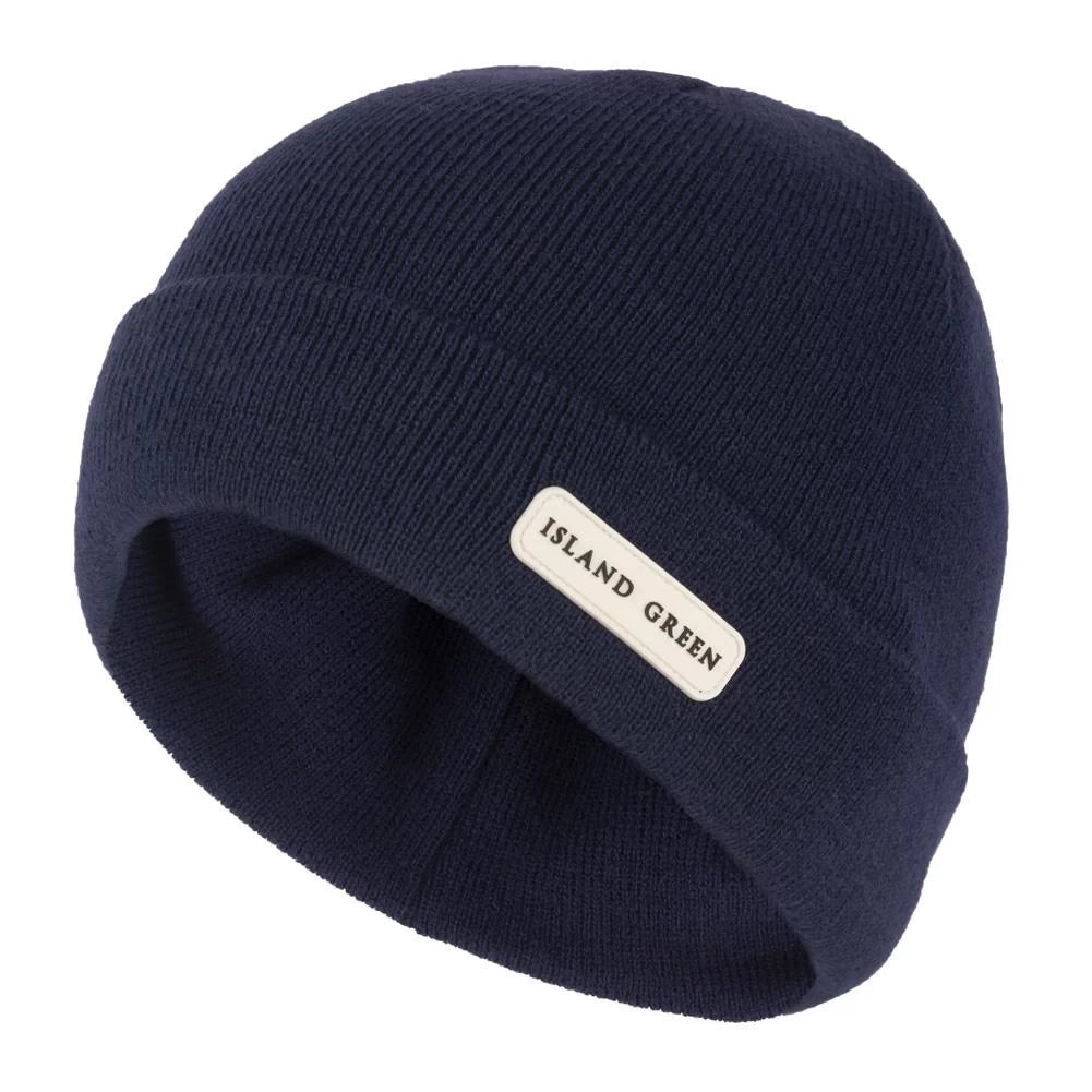 Island Green Mens Knitted Beanie - Navy Blue