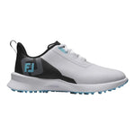 Footjoy FJ Fuel Junior Golf Shoes - White/Black/Blue