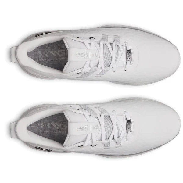 Under Armour Mens Drive Pro Clone Golf Shoes - White/Metallic Gun Metal