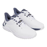 Under Armour Mens UA Drive Pro SL Wide Golf Shoes - White/Grey/Gold