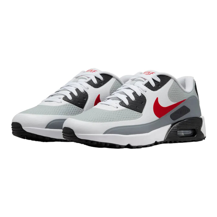 Nike Air Max 90 G Golf Shoes - White/Fire Red/Smoke Grey