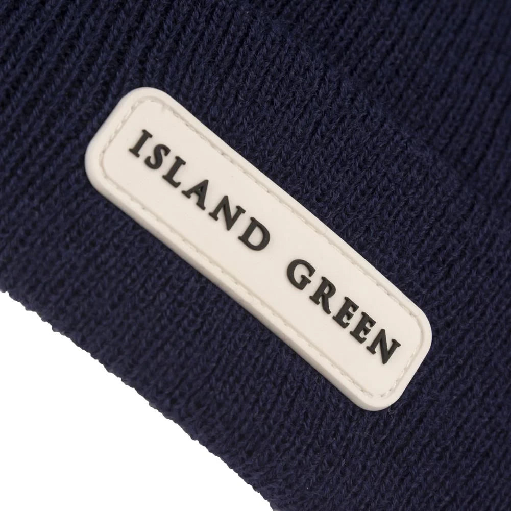 Island Green Mens Knitted Beanie - Navy Blue