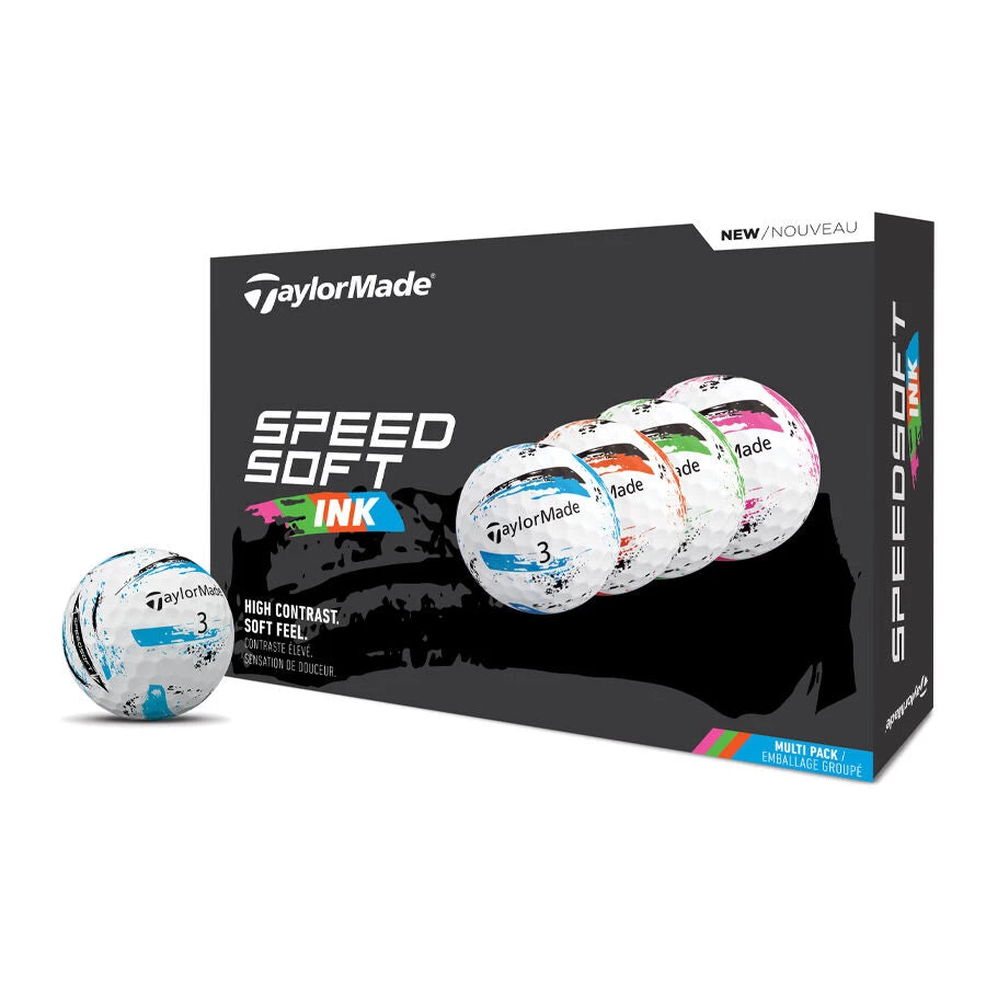TaylorMade SpeedSoft Ink Golf Balls - 1 Dozen Multi