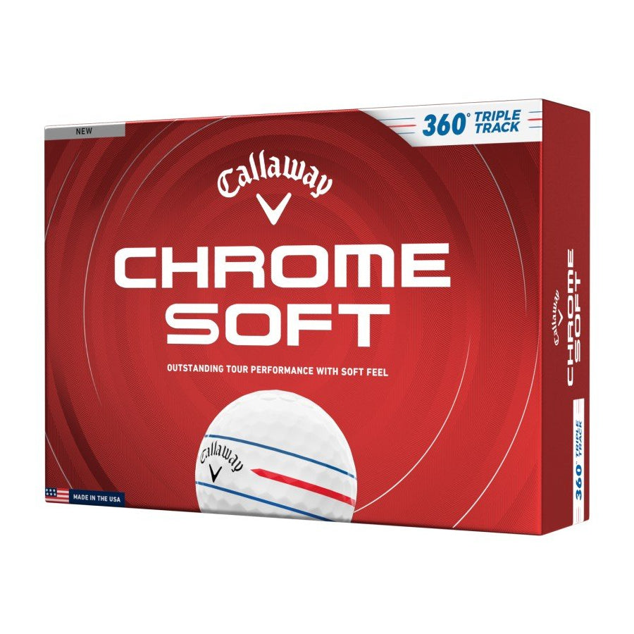Callaway Chrome Soft 360 Triple Track Golf Balls - 1 Dozen (White)