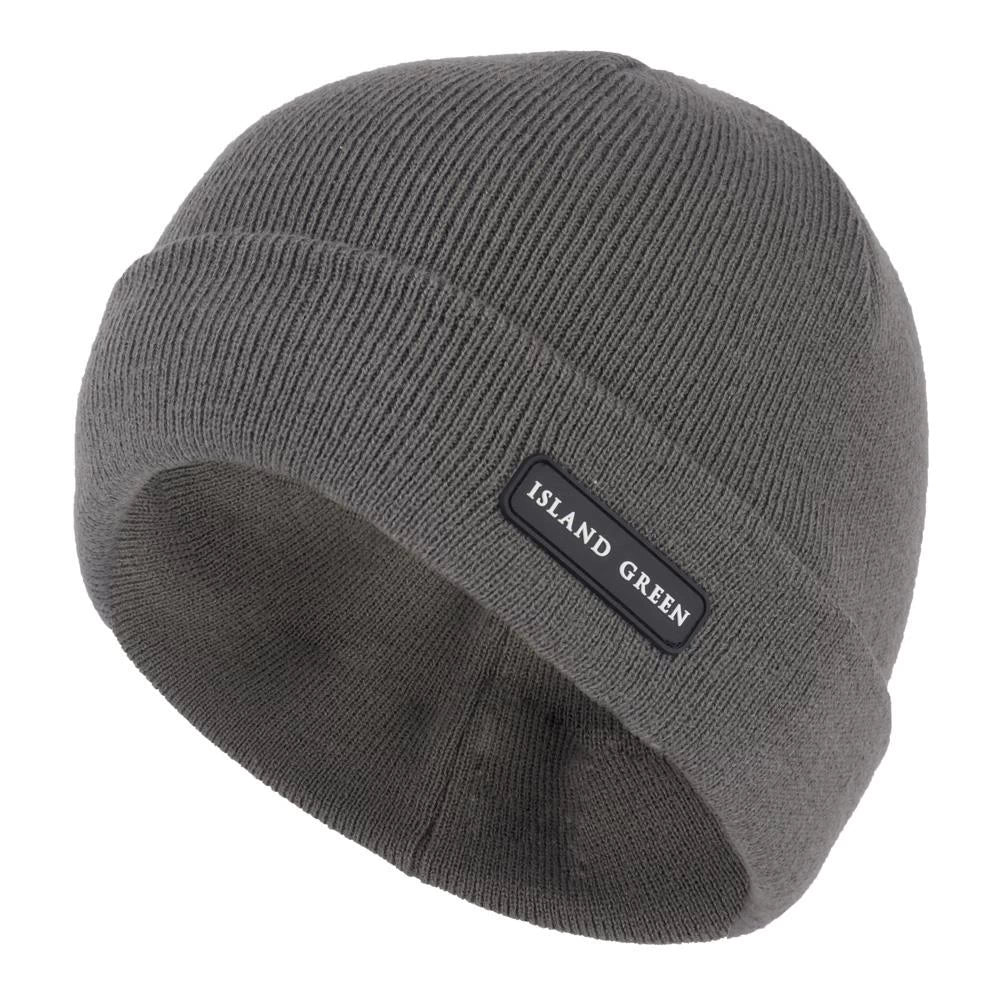 Island Green Mens Knitted Beanie - Charcoal Grey