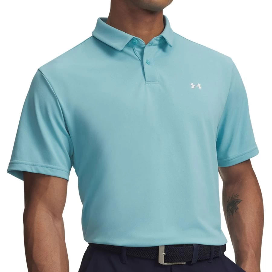 Under Armour Mens T2g Pique Polo Shirt Blue Haze/White