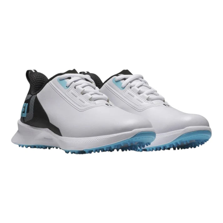 Footjoy FJ Fuel Junior Golf Shoes - White/Black/Blue