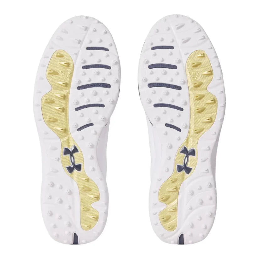 Under Armour Mens UA Drive Pro SL Wide Golf Shoes - White/Grey/Gold