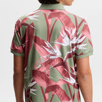 L.Lindeberg Mens Tour Tech Print Polo Paradise Hedge Green