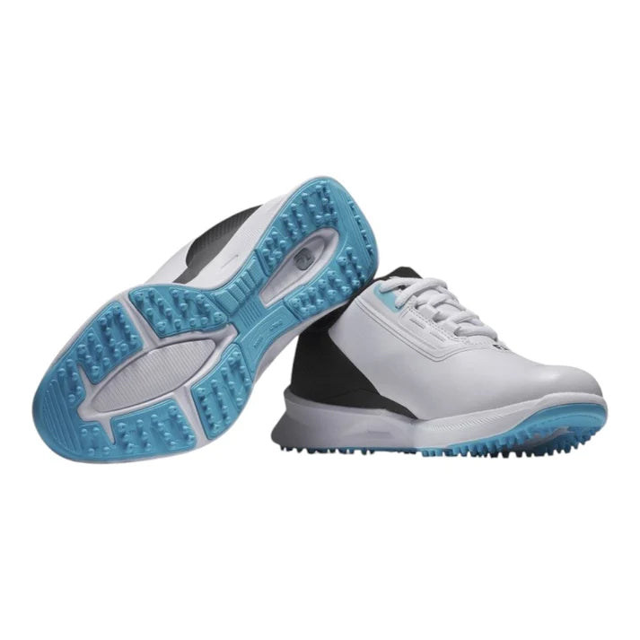 Footjoy FJ Fuel Junior Golf Shoes - White/Black/Blue