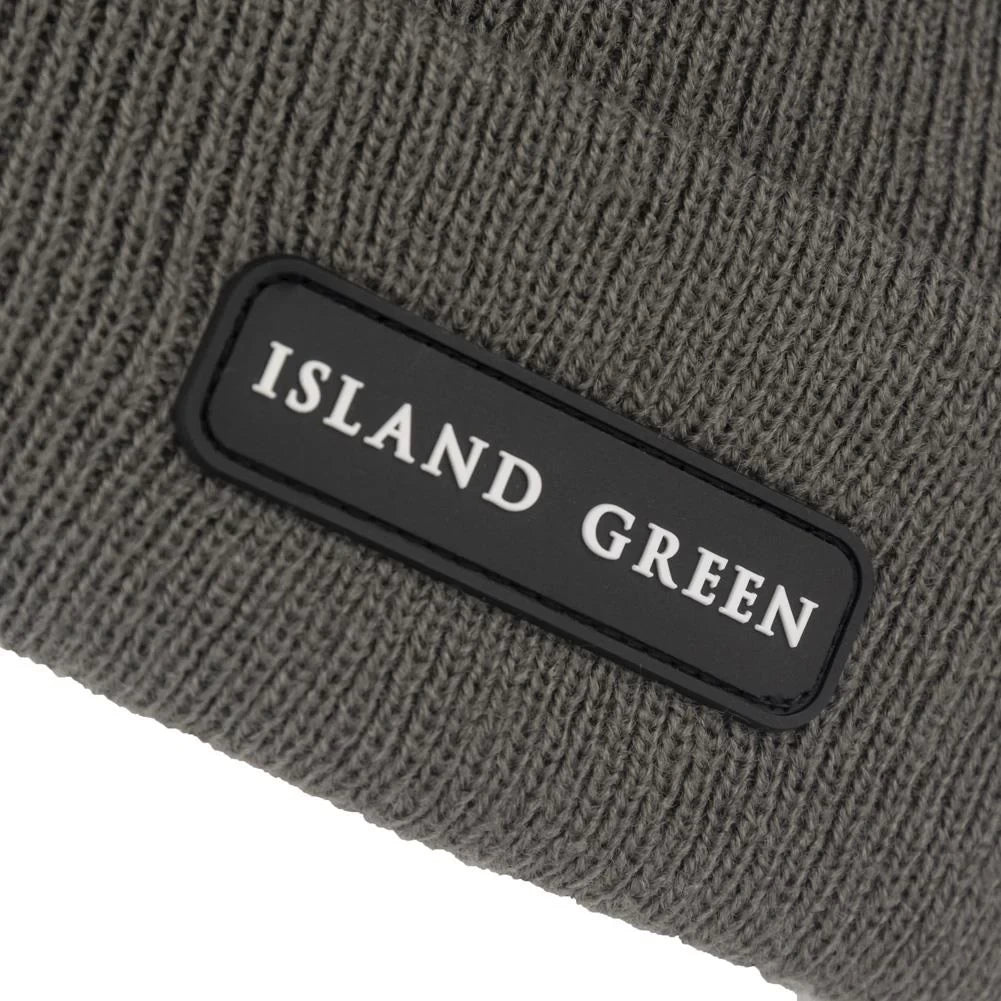 Island Green Mens Knitted Beanie - Charcoal Grey