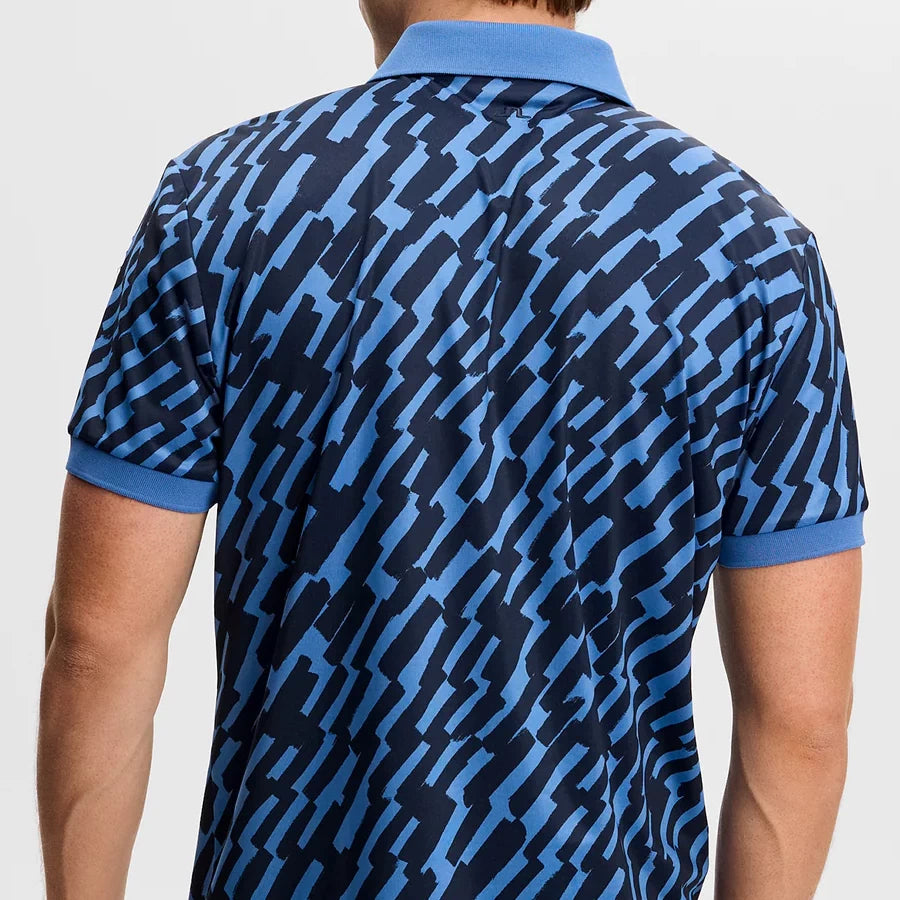 L.Lindeberg Mens Tour Tech Print Polo Oak Federal