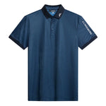 L.Lindeberg Mens Tour Tech Print Polo Shadow Bridge