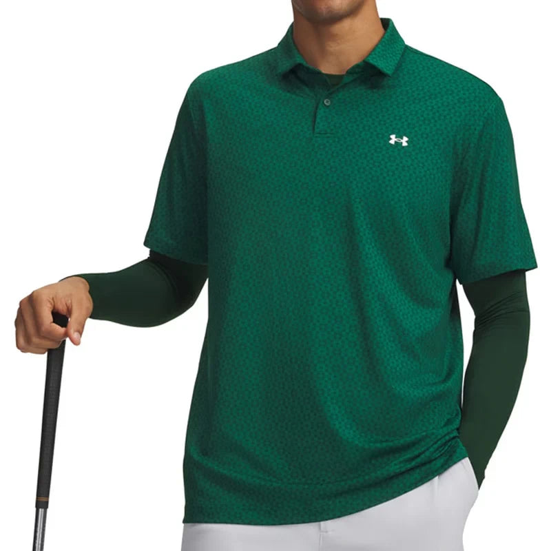 Under Armour Mens T2g Pique Polo Shirt Lg Campus Ivy/ White