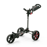 Powakaddy DLX-Lite FF Push Golf Cart - Gunmetal with Red Trim
