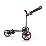 Powakaddy DLX-Lite FF Push Golf Cart - Gunmetal with Red Trim