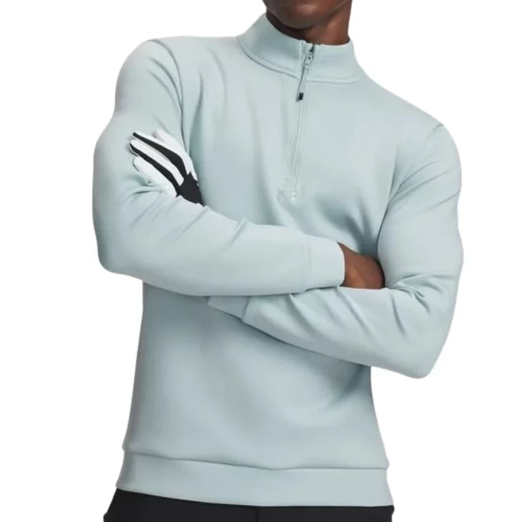Under Armour Mens Drive Mid Layer Pullover Enamel Blue/Refresh Mint