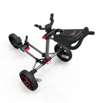 Powakaddy DLX-Lite FF Push Golf Cart - Gunmetal with Red Trim