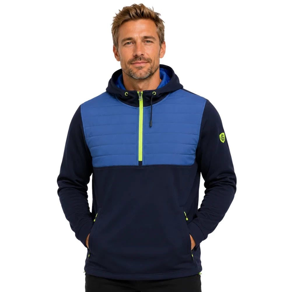 Island Green Mens Padded Technical Hoody Navy/Blue