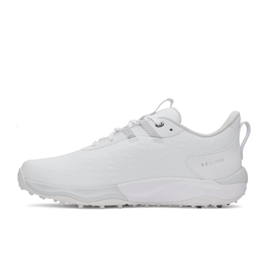 Under Armour Mens Drive Pro Clone SL Golf Shoes - White/Metallic Silver