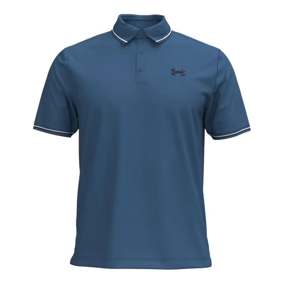 Under Armour Mens Playoff 3.0 Rib Polo Shirt Blue Atlantis/White/Midnight Navy