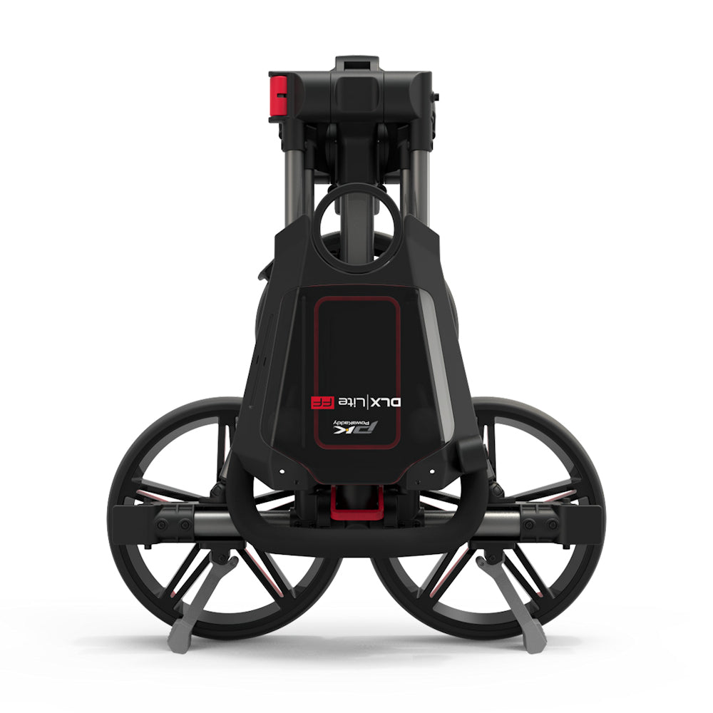 Powakaddy DLX-Lite FF Push Golf Cart - Gunmetal with Red Trim