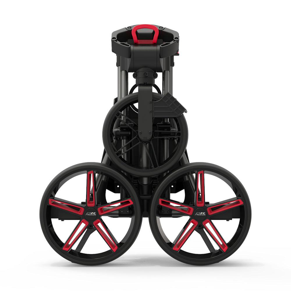 Powakaddy DLX-Lite FF Push Golf Cart - Gunmetal with Red Trim