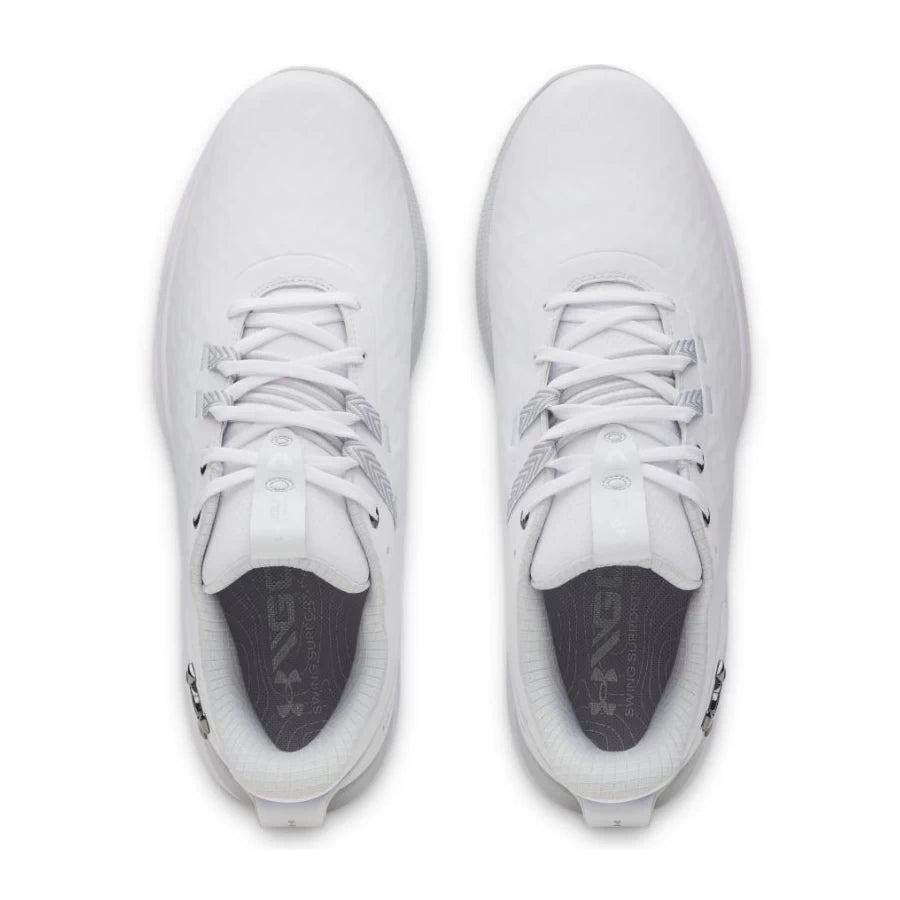 Under Armour Mens Drive Pro Clone SL Golf Shoes - White/Metallic Silver