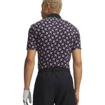 Under Armour Mens ArmourDry Printed Polo Shirt Black/Posh Pink/White