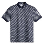 J.Lindeberg Mens Tour Tech Print Polo Bunker Fade Navy Set GMJT14652