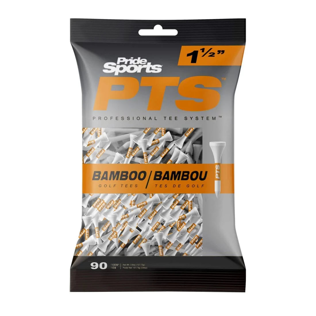 Pride Pts Tees 1.5 Inch Bamboo 90 Pack Orange