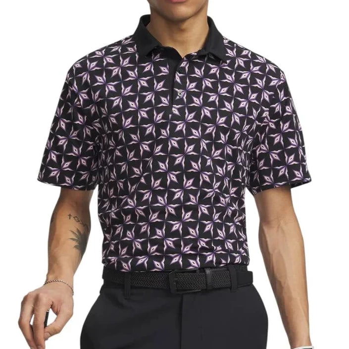 Under Armour Mens ArmourDry Printed Men's Polo Shirt Black