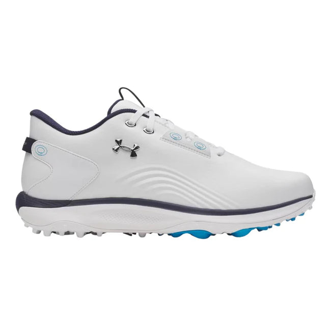 Under Armour Mens Drive Fade 2 SL Golf Shoes - White/Metallic Silver