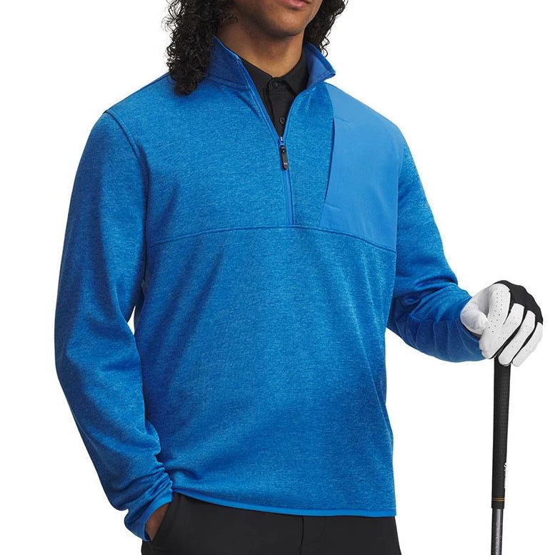 Under Armour Mens Drive Sweaterfleece Half Zip Mid Layer Blue Atlantis/Viral Blue
