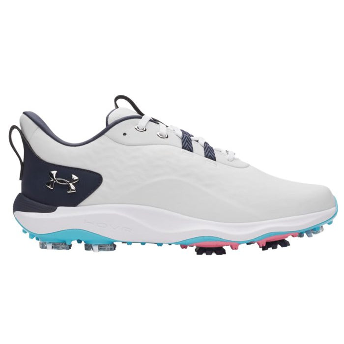 Under Armour Mens Drive Pro Clone Golf Shoes - White/Metallic Gun Metal