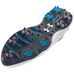 Under Armour Mens UA Drive Pro Wide Golf Shoes - White/Capri/Navy
