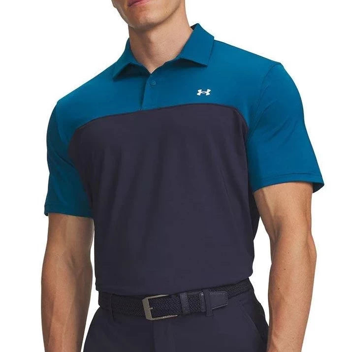 Under Armour Mens T2g Color Block Polo Shirt Midnight Navy